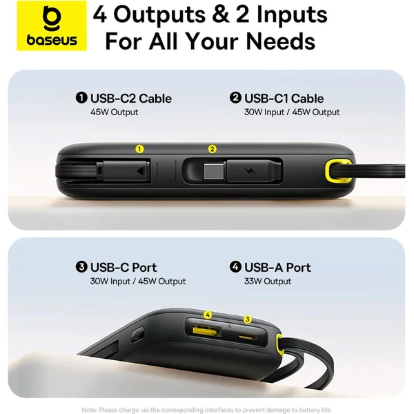 Baseus EnerFill FC31 Qpow 3 20000mAh powerbanka, 45W, s káblom USB-C a Lightning čierna - Powerbanky - Obrázok YMBQ000K01