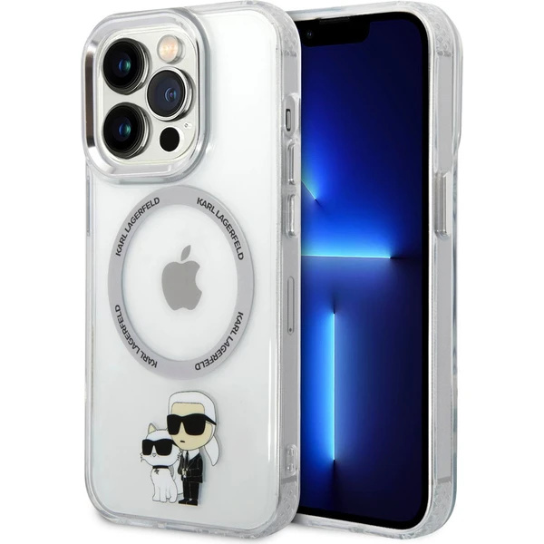 Karl Lagerfeld IML Karl a Choupette NFT MagSafe Kryt iPhone 15 Pre Max číry - Puzdra - Hlavný obrázok