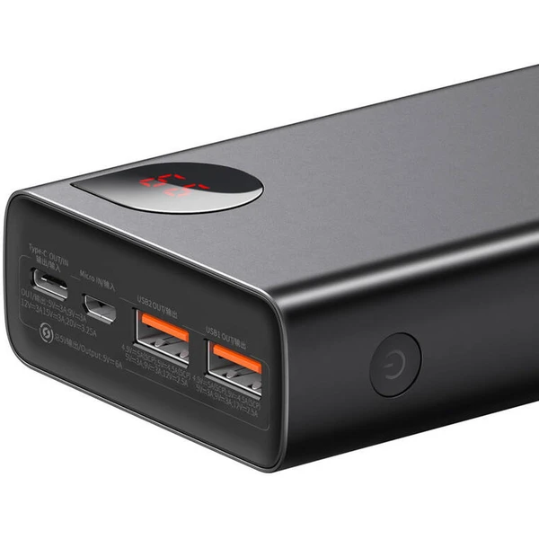 Baseus Power banka Adaman 20000 mAh 65W 2xUSB/USB-C PD čierna - Powerbanky - Obrázok YOS5000N01