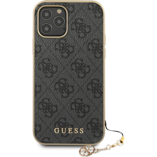 Guess 4G Charms kryt iPhone 12/12 Pro 6.1" sivý - Puzdra - Hlavný obrázok