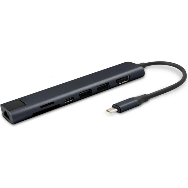 iWant od Epico 7v1 multimediálny hub 8K s USB-C tmavomodrý - USB huby - Obrázok YQEK000K01
