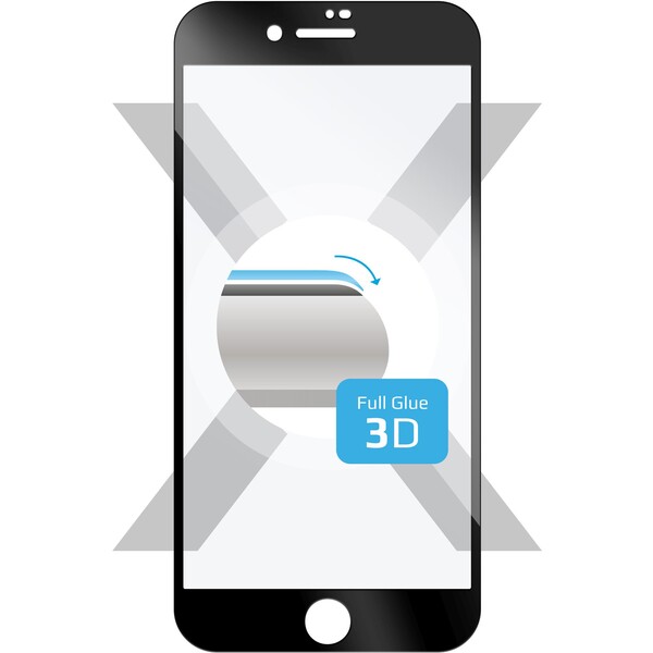 FIXED 3D Full-Cover tvrdené sklo s lepením po celej ploche Apple iPhone SE (20/22)/8/7 čierne
