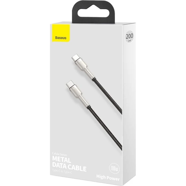Baseus Cafule USB-C/USB-C napájací kábel 100W 2m čierny - Káble a redukcie - Obrázok YTKGF00101
