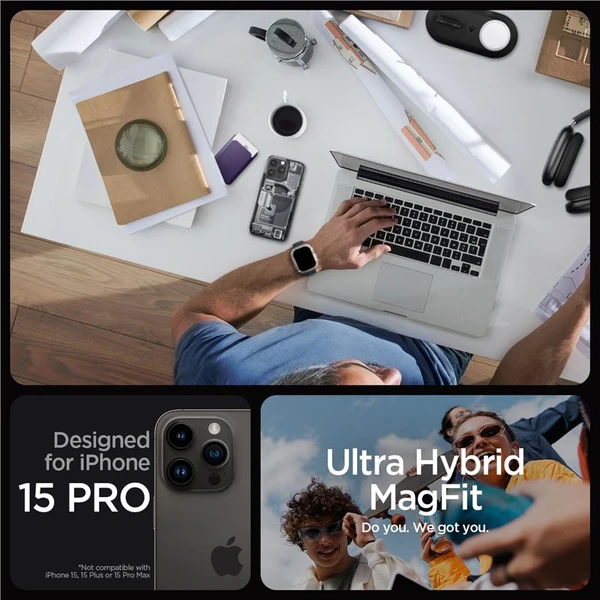 Spigen Ultra Hybrid MagFit kryt iPhone 15 Pro zero one - Puzdra - Obrázok YWU8000601