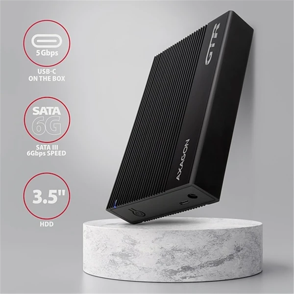 AXAGON EE35-GTR RIBBED externý box pre 3,5“ disk - Externé boxy - Obrázok YXS6000701