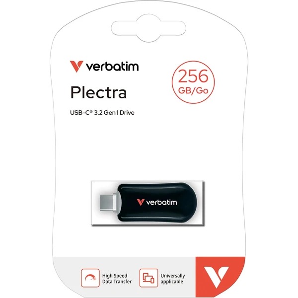 VERBATIM Plectra 256GB USB-C 3.2 Gen 1 flashdisk čierny - Flashdisky - Obrázok YYIL000K01
