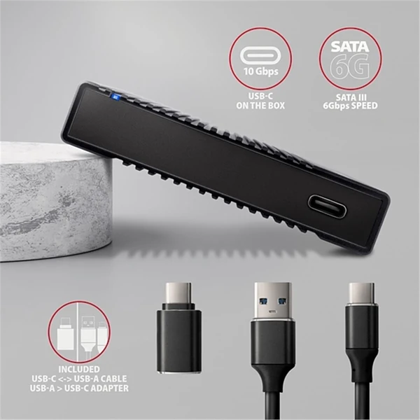 AXAGON EE25-GTR RIBBED externý box pre 2,5“ disk - Externé boxy - Obrázok YYS6000701