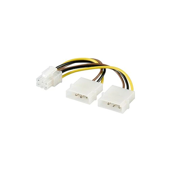 Premiumcord Redukcia napájacia 5.25" Molex - 6 pin pre PCI-E grafické karty - Káble a redukcie - Hlavný obrázok