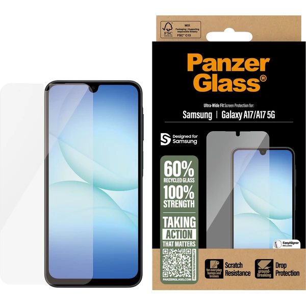 PanzerGlass® Ultra-Wide Fit sklo Samsung Galaxy A17/A17 5G/A16/A16 5G číre - Ochranné fólie a sklo - Obrázok YZPI000K01