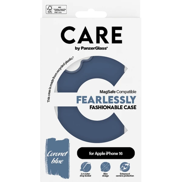 PanzerGlass® CARE kryt Apple iPhone 16 MagSafe Fearlessly modrý - Puzdra - Obrázok Z008000P01