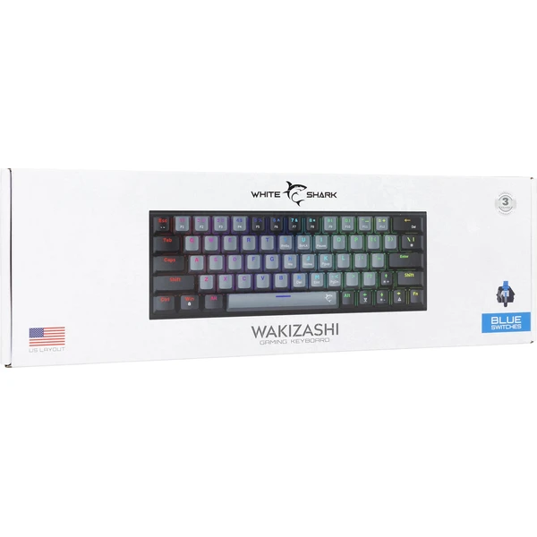White Shark WAKIZASHI 2 Blue (US) šedočierna - Klávesnice - Obrázok Z0RB000K01