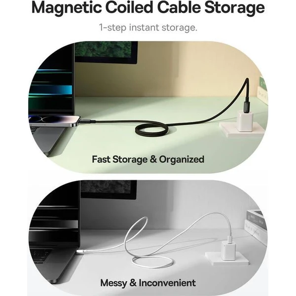 Baseus Tungsten Gold USB-C/Lightning magnetický napájací kábel 20W 1m čierny - Káble a redukcie - Obrázok Z12R000K01