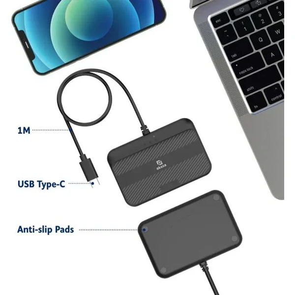 AKASA externá čítačka Smart kariet s NFC - Čítačky čipových kariet - Obrázok Z1JO000K01