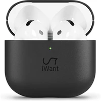 iWant kožené puzdro pre AirPods 4/4 (ANC) čierne - Puzdra