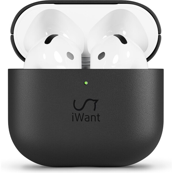 iWant kožený kryt pre AirPods 4/4 (ANC) čierna