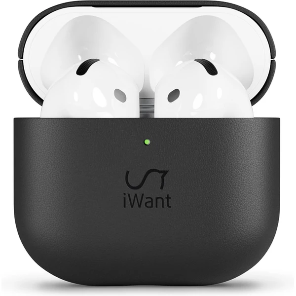 iWant kožené puzdro pre AirPods 4/4 (ANC) čierne - Puzdra - Hlavný obrázok