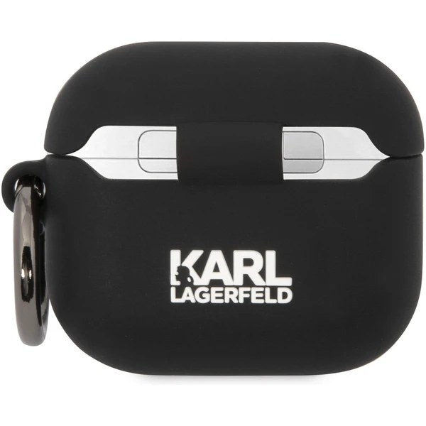 Karl Lagerfeld 3D Logo NFT Karl Head Silikónové puzdro Airpods 3 čierne - Puzdra - Obrázok Z20L300401