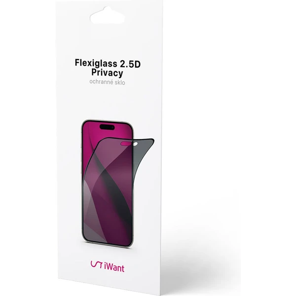 iWant 2,5D Privacy FlexiGlass privátne tvrdené sklo iPhone 16 / 15 - Ochranné fólie a sklo - Obrázok Z2D5000K01