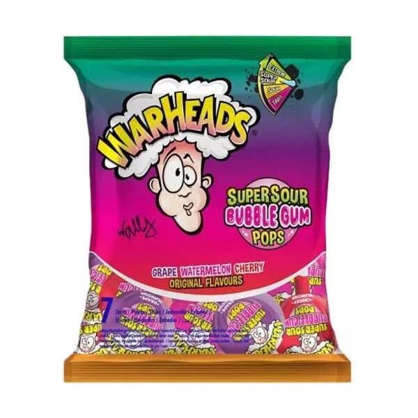 E-shop Lízanky so žuvačkou Warheads - Ovocné príchute 105 g (7x15 g)