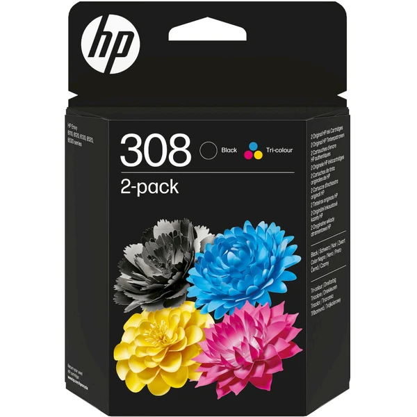 HP 6L6S6UE č. 308 čierna + farebná originálna - Cartridge - Hlavný obrázok