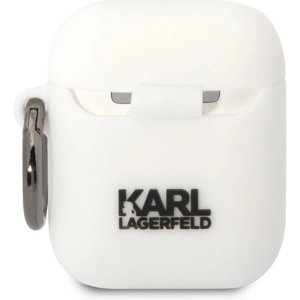 Karl Lagerfeld 3D Logo NFT Choupette Head Silikónové puzdro Airpods 1/2 biele - Puzdra - Obrázok Z30L300401