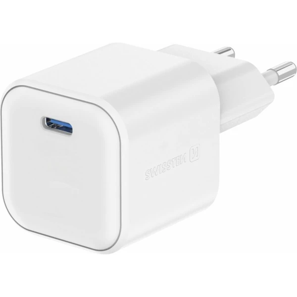 Swissten sieťový adaptér GaN 1x USB-C 35W PD biely - Nabíjačky - Hlavný obrázok