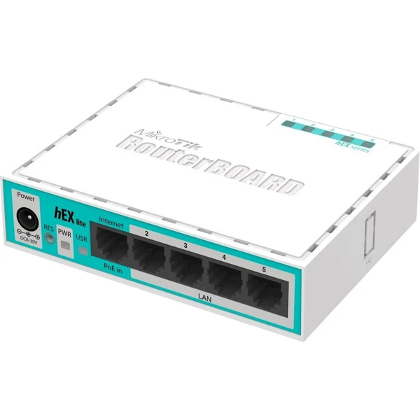 MikroTik BOARD RB750r2 hEX lite router biely - Wi-Fi routery - Hlavný obrázok