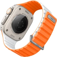 UNIQ Revix Evo obojstranný remienok Apple Watch 49/46/45/44/42mm (oranžový/biely) - Remienky