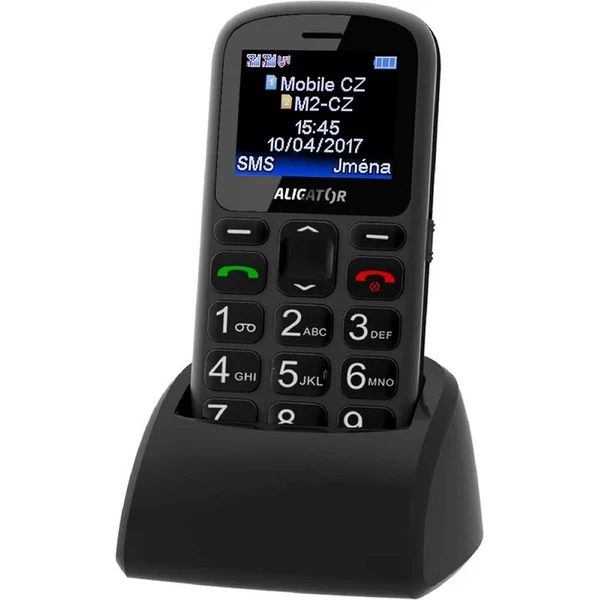 ALIGATOR A321 Senior šedo-čierny + stolná nabíjačka - Mobilné telefóny - Hlavný obrázok