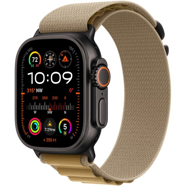 Apple Watch 49/44/45/46mm žltohnedý alpský ťah s čiernym titánom S