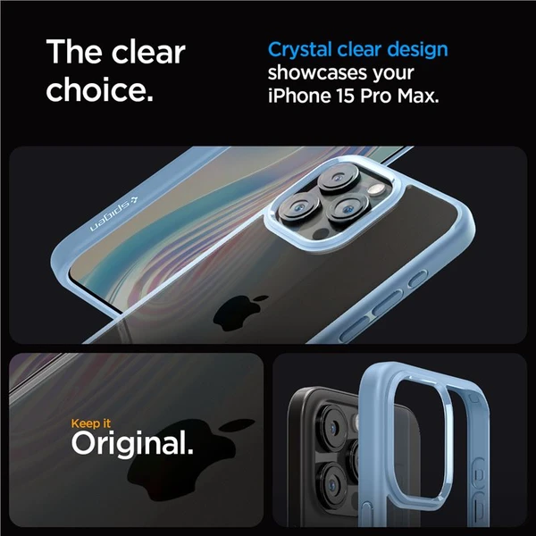 Spigen Crystal Hybrid kryt iPhone 15 Pro Max modrý - Puzdra - Obrázok Z4Z8000601