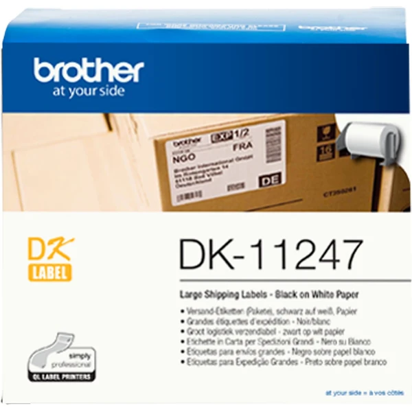 Brother DK11247 samolepiace štítky biele 103 mm x 164 mm - Pásky pre štítkovače - Obrázok Z5AA000P01