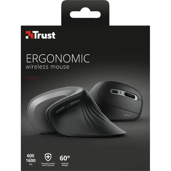 Trust Verro ergonomická bezdrôtová myš čierna - Myši - Obrázok Z5JW000501
