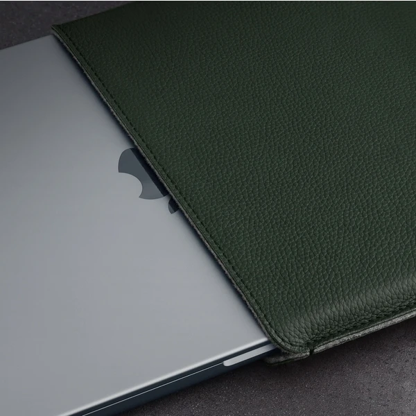 Woolnut kožené Sleeve púzdro pre 14" MacBook Pro tmavo zelené - Puzdra - Obrázok Z5SR100501
