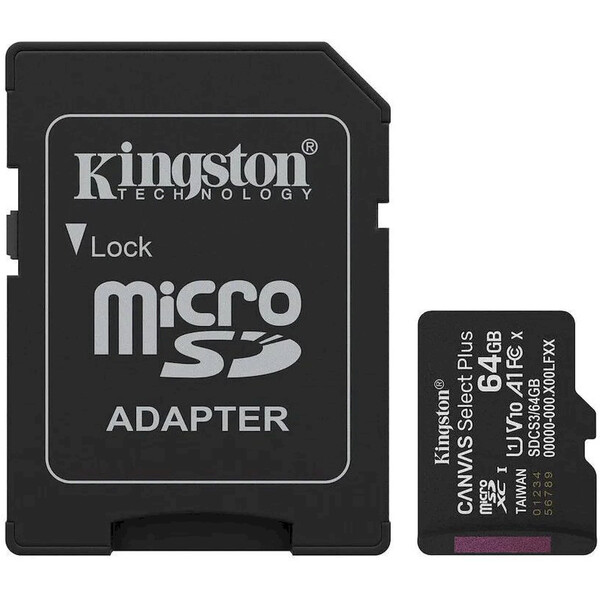 E-shop Kingston Canvas Select Plus microSDXC 64GB + SD adaptér