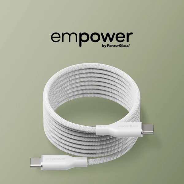 PanzerGlass USB-C/USB-C magnetický napájací kábel 240W 1,5m biely - Káble a redukcie - Obrázok Z63J000K01