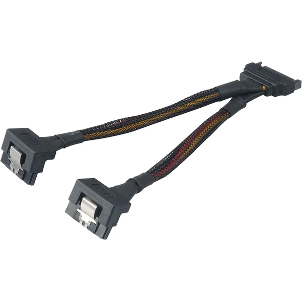 Akasa SATA napájacia rozdvojka Sata(M) na 2xSata(F) 15 cm - Káble a redukcie - Hlavný obrázok