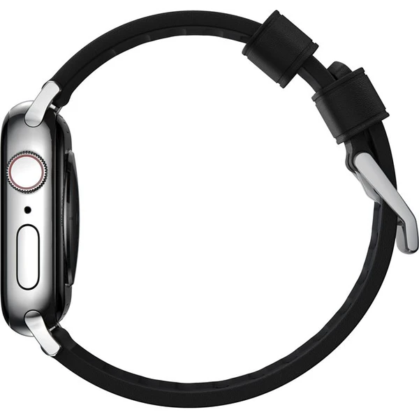 Nomad Active Strap Pre hydrofóbny kožený remienok Apple Watch 49/45/44/42mm čierny/strieborný - Remienky - Obrázok Z6G1000K01