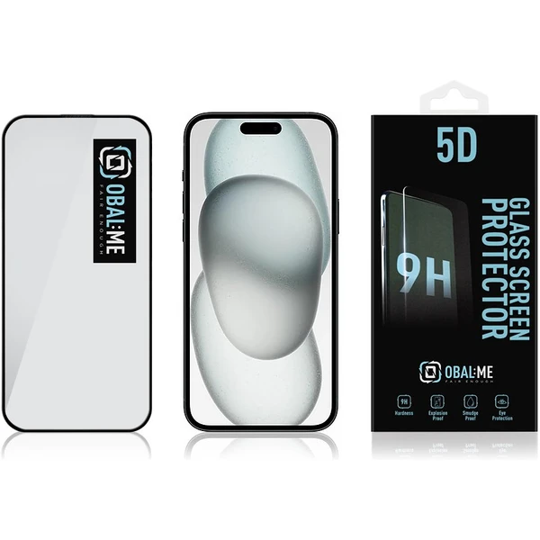 Obal:Me 5D Tvrdené sklo Apple iPhone 15/16 čierne - Ochranné fólie a sklo - Obrázok Z6U0000K01