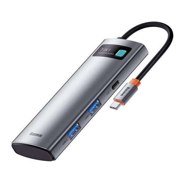 Baseus Metal Gleam Series 7v1 HUB Type-C sivý - USB huby - Obrázok Z74SF00101