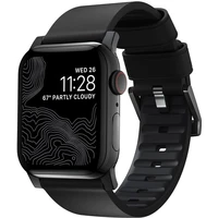 Nomad Active Pro hydrofóbny kožený remienok Apple Watch 45/44/42mm čierny/čierny - Remienky
