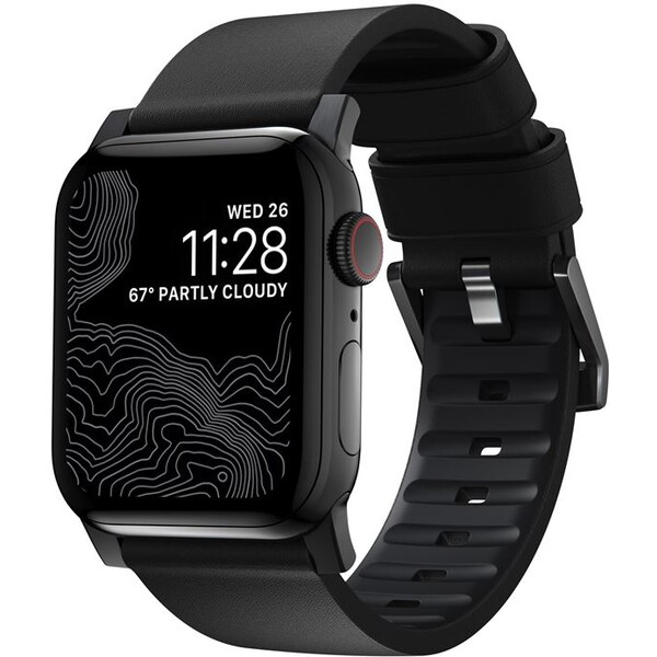 Nomad Active Strap Pre hydrofóbny kožený remienok Apple Watch 49/45/44/42mm čierny/čierny