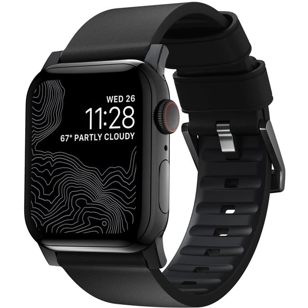 Nomad Active Strap Pre hydrofóbny kožený remienok Apple Watch 49/45/44/42mm čierny/čierny - Remienky - Hlavný obrázok