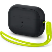 Spigen Silicone Fit puzdro s pútkom Apple AirPods Pro (2nd Gen) čierne/limetkové - Puzdra