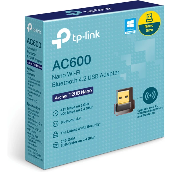 TP-Link Archer T2UB Nano Wifi Bluetooth adaptér - Sieťové karty - Obrázok Z8O8G00101