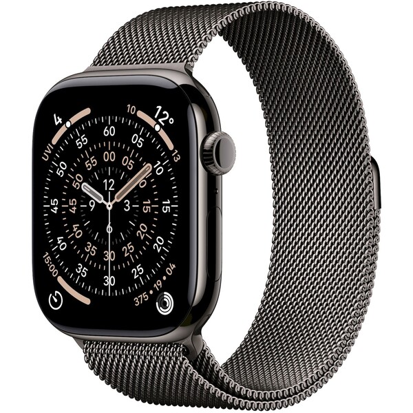 E-shop Apple Watch Series 11 Cellular (46mm) Bridlicovo šedý titán s bridlicovo šedým milánskym ťahom S/M