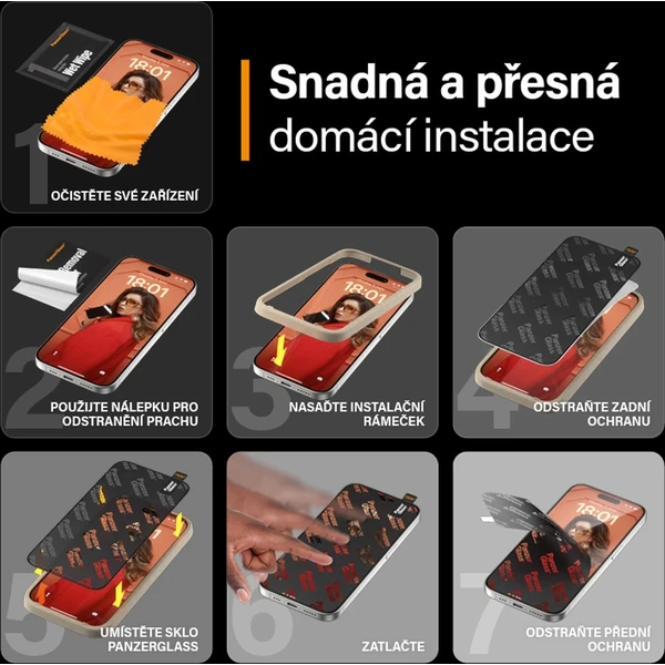 PanzerGlass Privacy ochranné sklo Apple iPhone 15 Pro - Ochranné fólie a sklo - Obrázok Z8TS100501