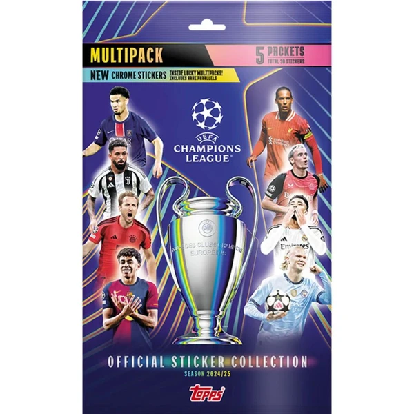Futbalové samolepky Topps Champions League 2025 Multipack (5 balíčkov) - Futbalové karty - Hlavný obrázok