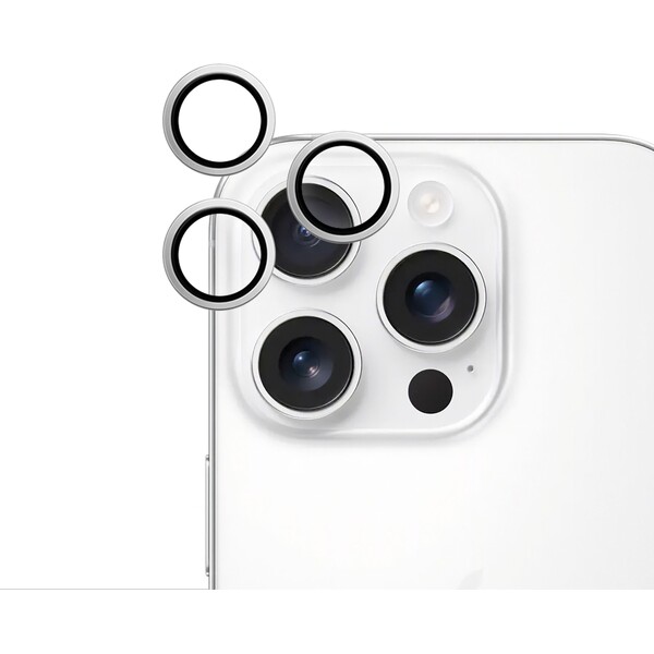 E-shop iWant ochrana šošoviek na kameru Apple iPhone 16 Pro/16 Pro Max strieborná