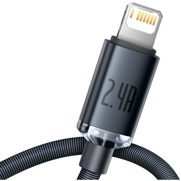 Baseus CAJY000001 Crystal Shine Series Dátový Kábel USB - Lightning 20W 1,2m Black - Káble - Obrázok Z9RL100501